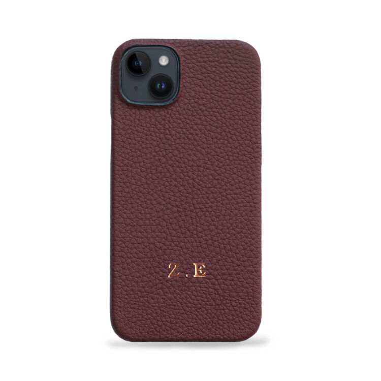 Deri iPhone Kılıf 14-13 Bordo Togo Full Deri - 1