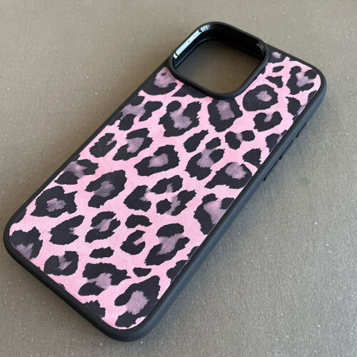 Deri iPhone Kılıf 16 Pro Max Pembe Leopar - 4